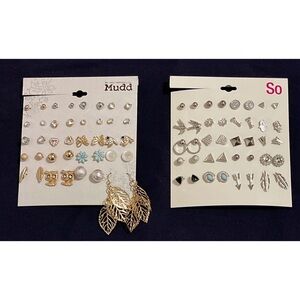 NEW 40 Pair of Earrings - Goldtone & Silvertone